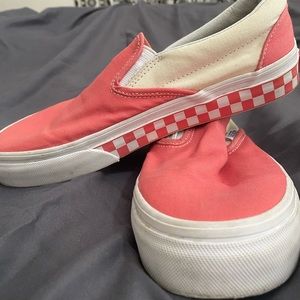 Pink and white checkered vans